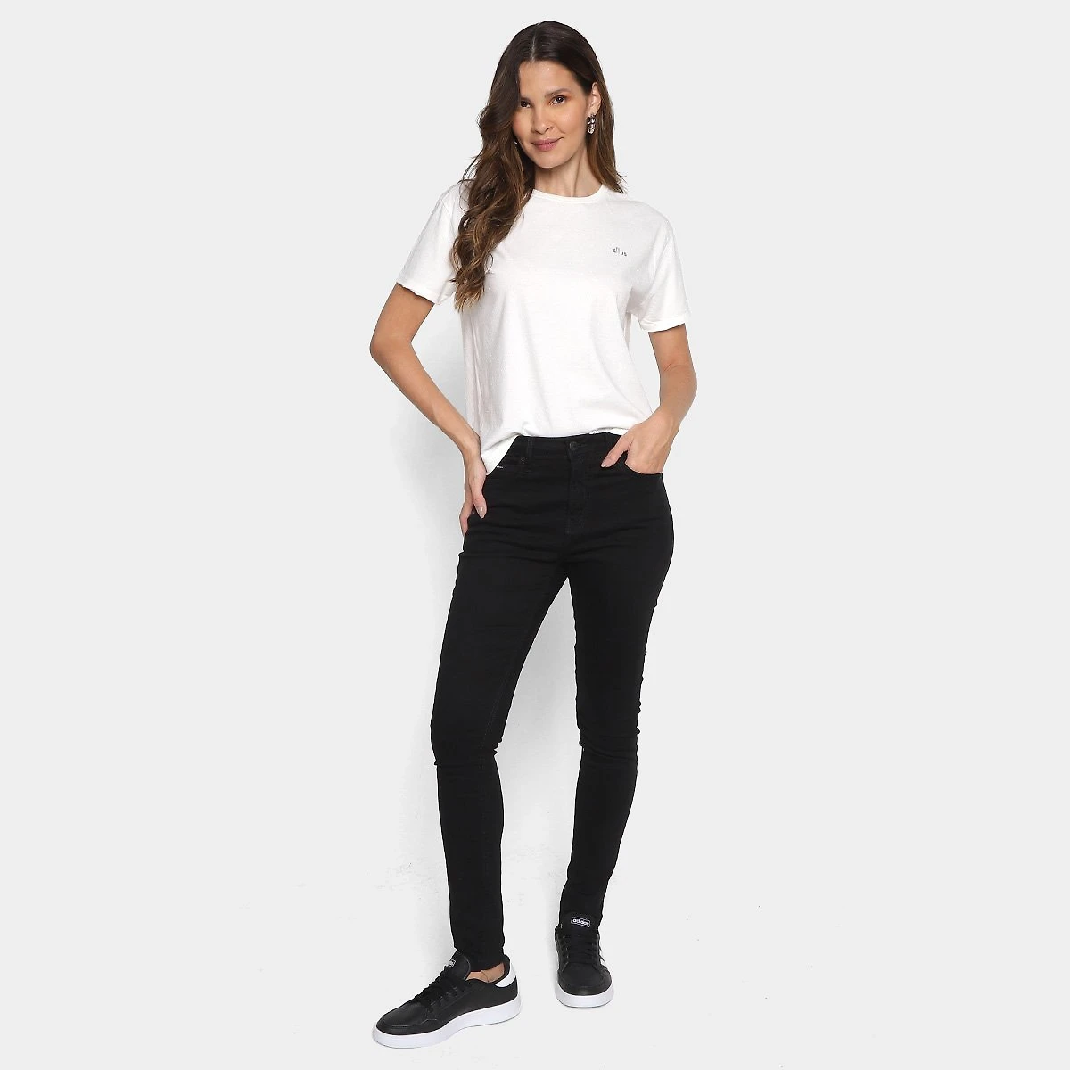 Miniatura Camiseta Ellus Glitter Feminina Off White - G