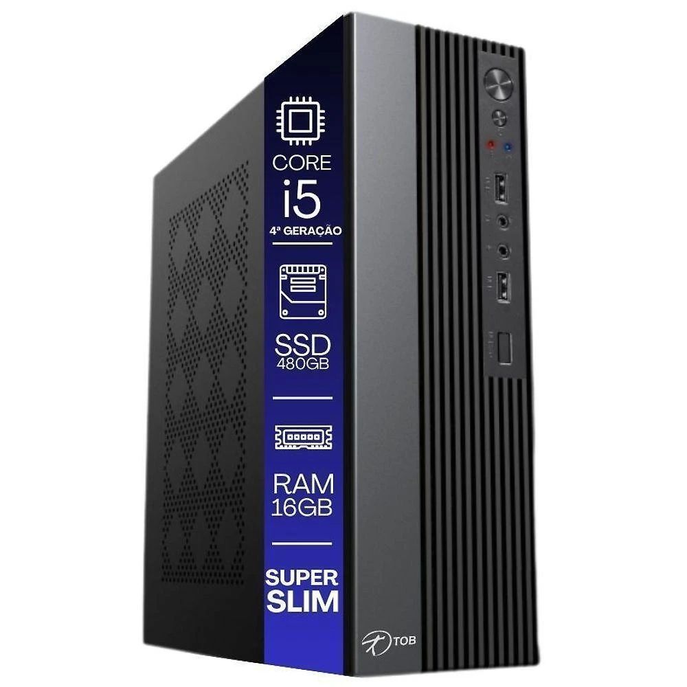 Computador Tob Slim Compacto 4ª Geração Intel Core I5 Ssd 480gb Memória 16gb Windows 10