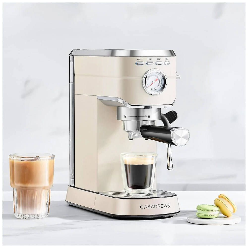 Máquina de Café Expresso CASABREWS CM5418 20 Bar, Com Batedor de Leite e Design em Aço Inox - Faz Latte, Cappuccino e Mais!