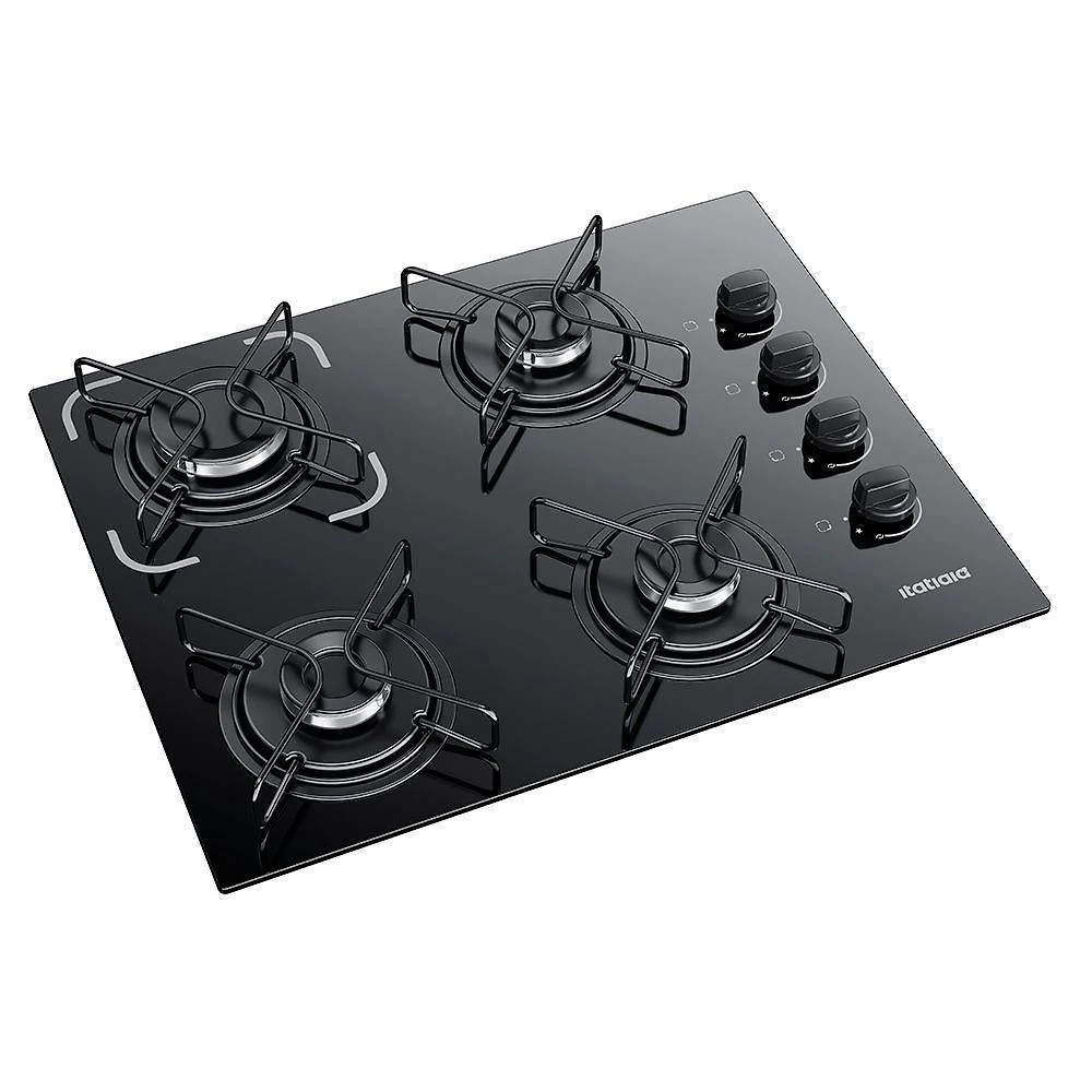 Cooktop itatiaia essencial 4 bocas vidro preto bivolt 3700000192