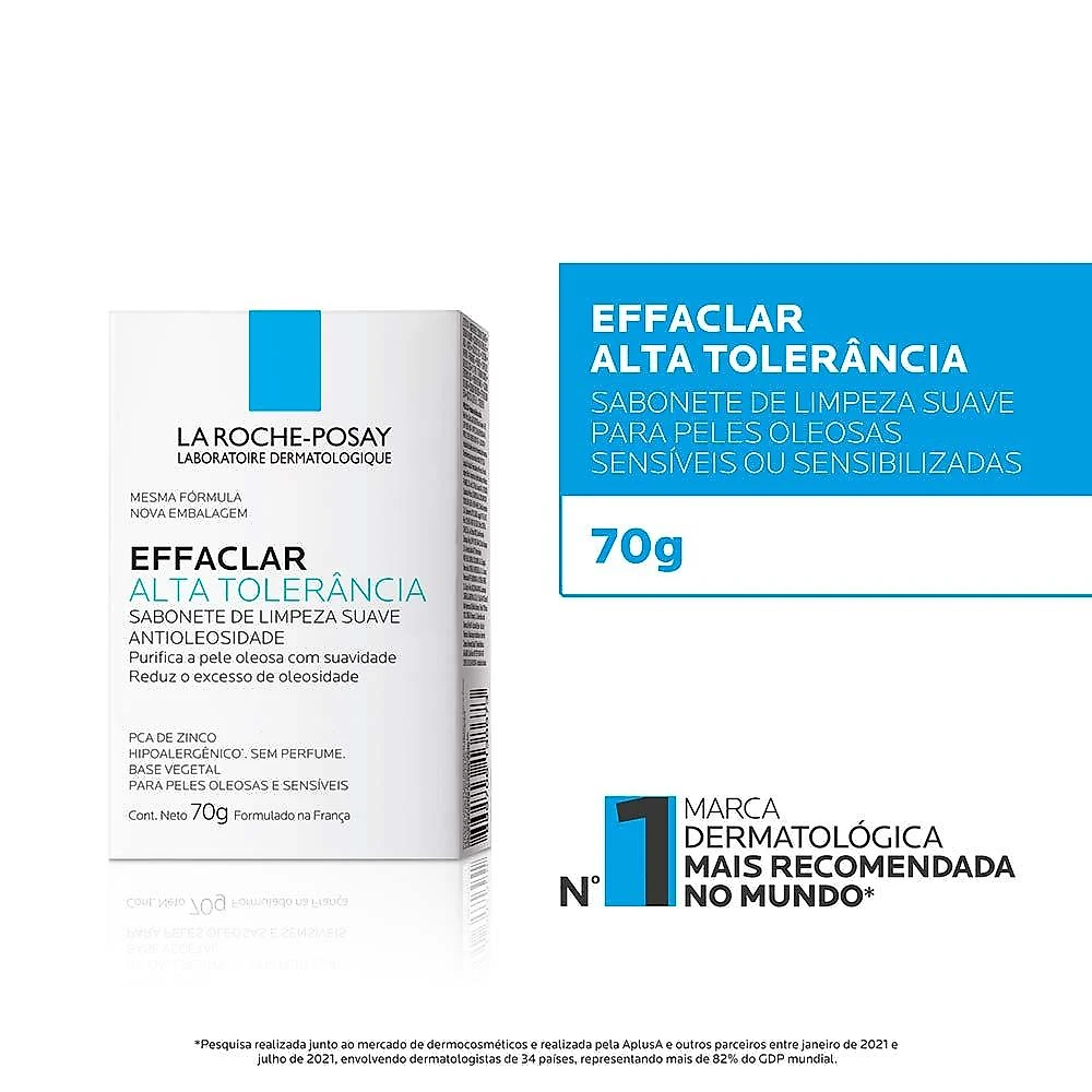 Sabonete em barra facial la roche-posay - effaclar alta tolerância 70g