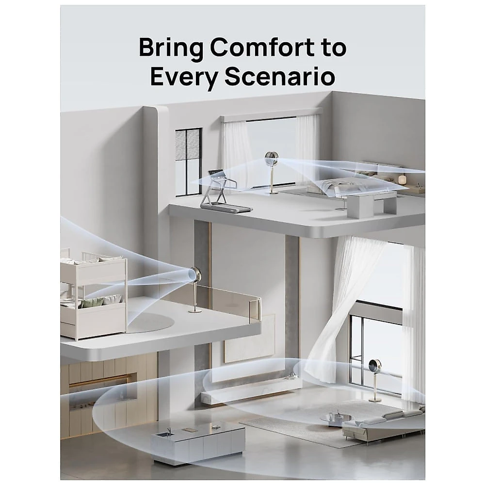 Ventilador de Pedestal com Omnidirecionais Silenciosos de 150°+120°, Alcance de 30 Metros, 9 Velocidades, 6 Modos e Temporizador de 12H, 110V, Dreo, 110v