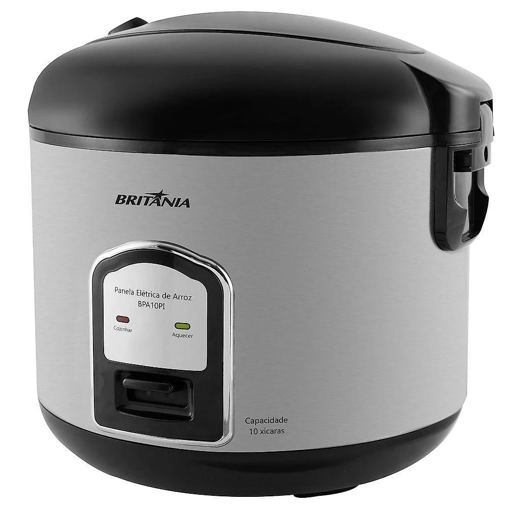 Panela de arroz elétrica britânia bpa10pi 10 xícaras 700w prata 220v