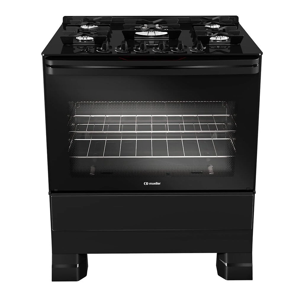 Fogão à Gás 5 Bocas Mueller, Preto Fosco MFV5BF