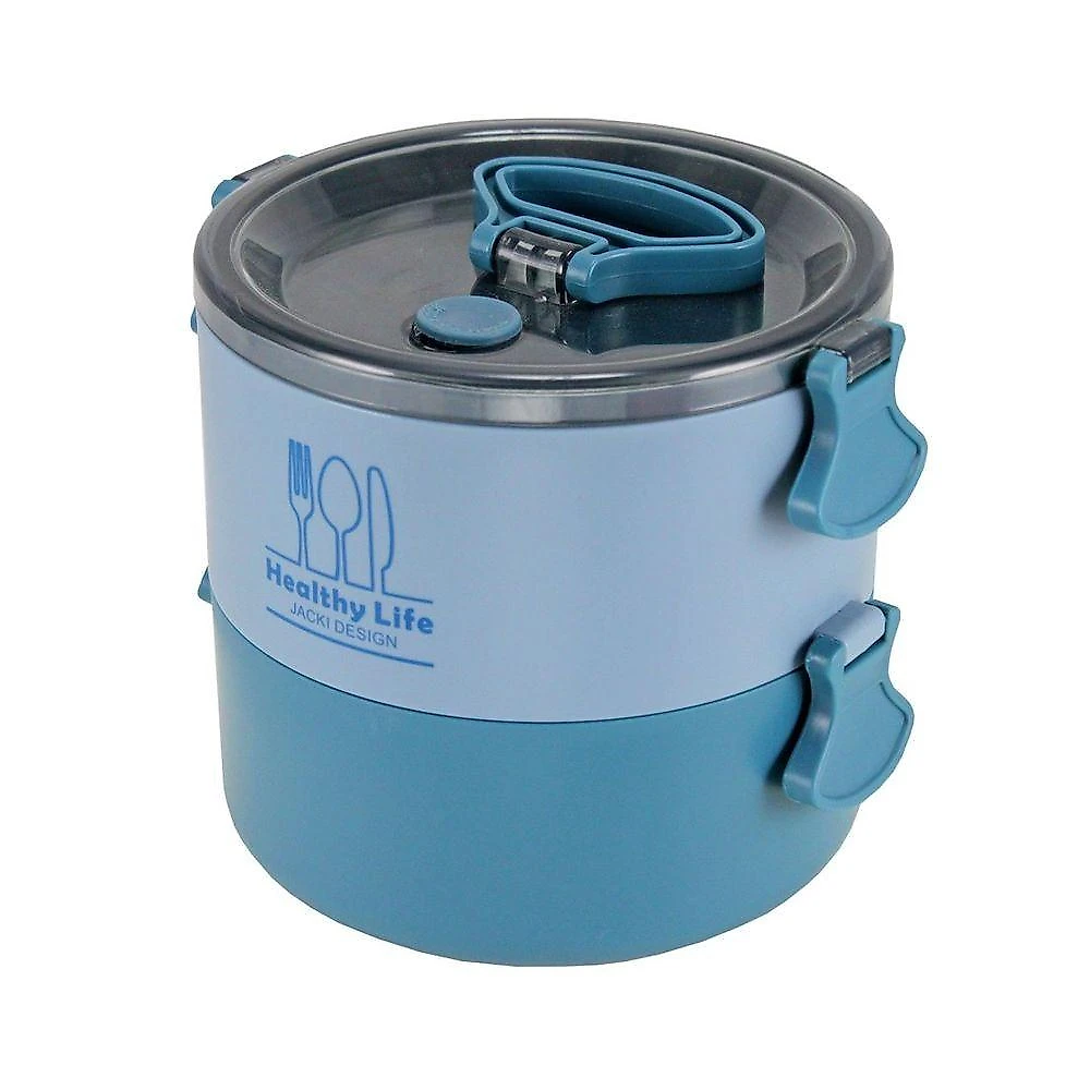 Conjunto Bolsa Térmica Pote Marmita Porta Escova E Pasta De Dente Concept Azul
