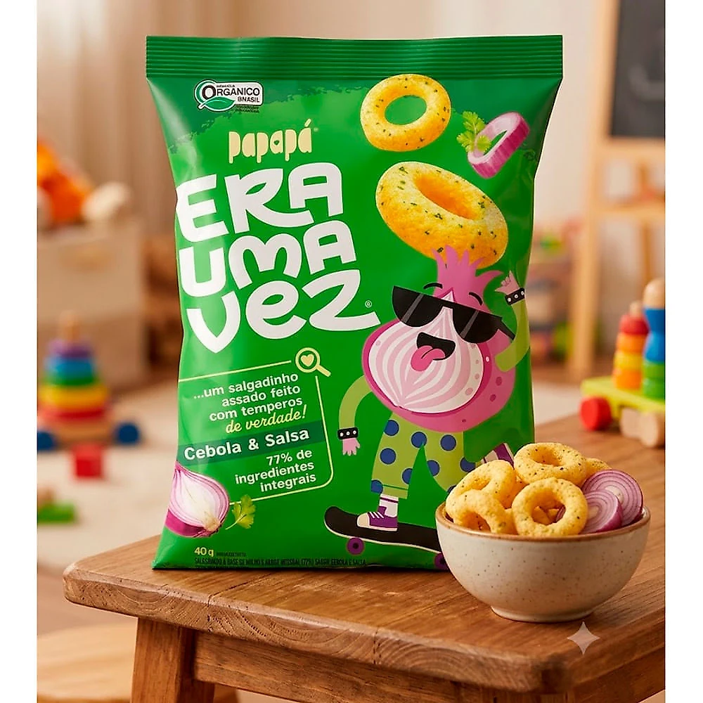 Salgadinho Papapá Era Uma Vez Sabor Assado Cebola e Salsa 40g