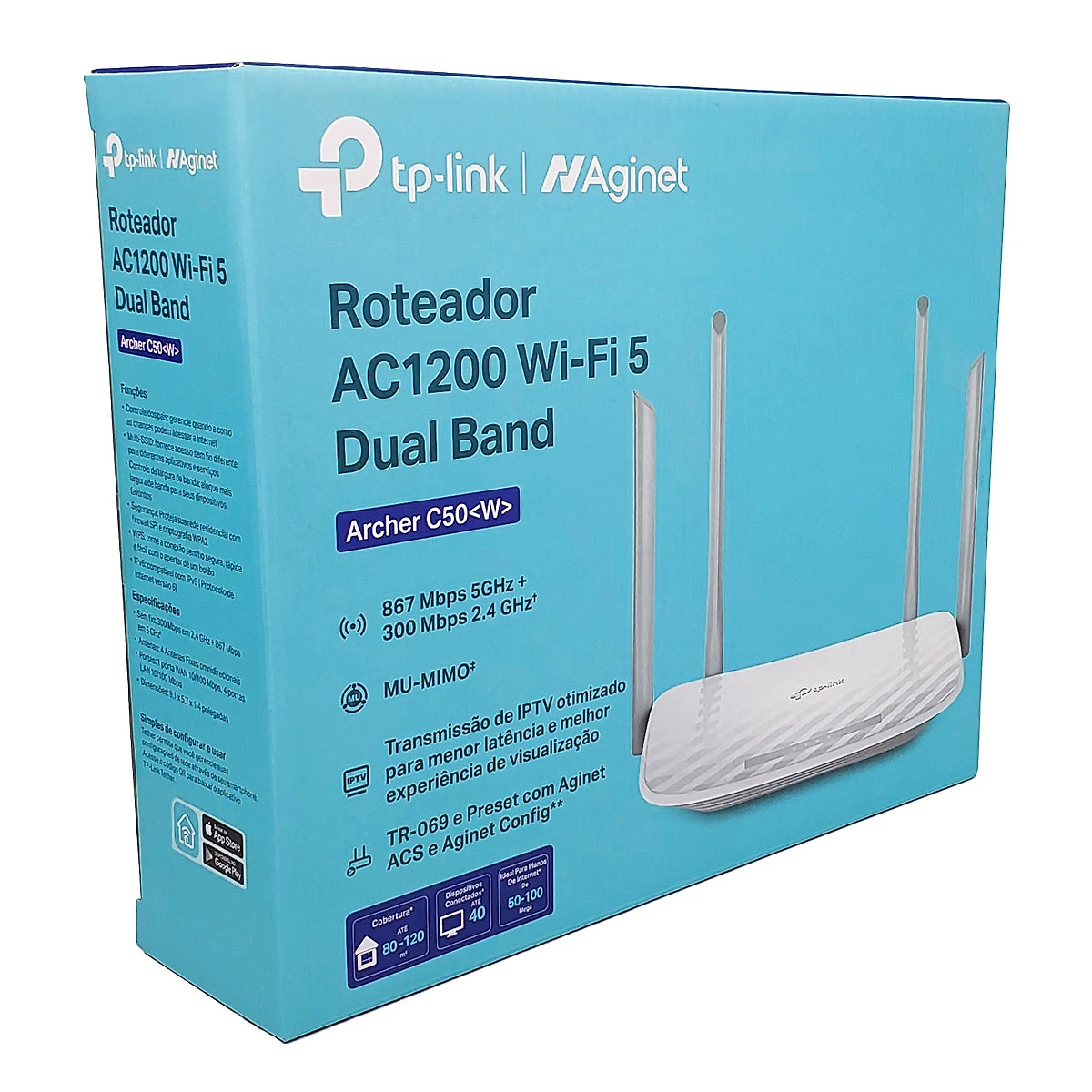 Miniatura Roteador TP-Link Archer C50 W, Dual Band (2.4GHz/5GHz), AC1200, 4 Antenas, MU-MIMO, IPv6, Branco