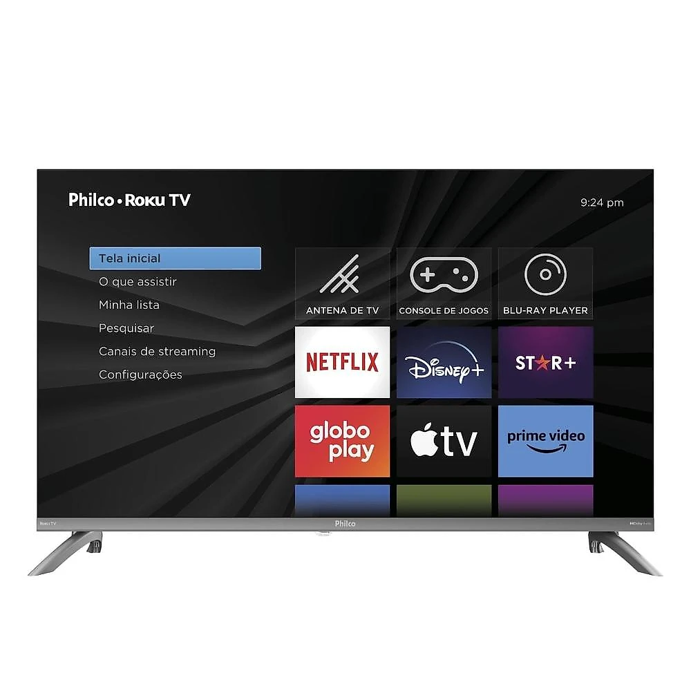 Smart tv 32” philco led hd p32cra roku tv hdr dolby audio wi-fi dual band hdmi usb