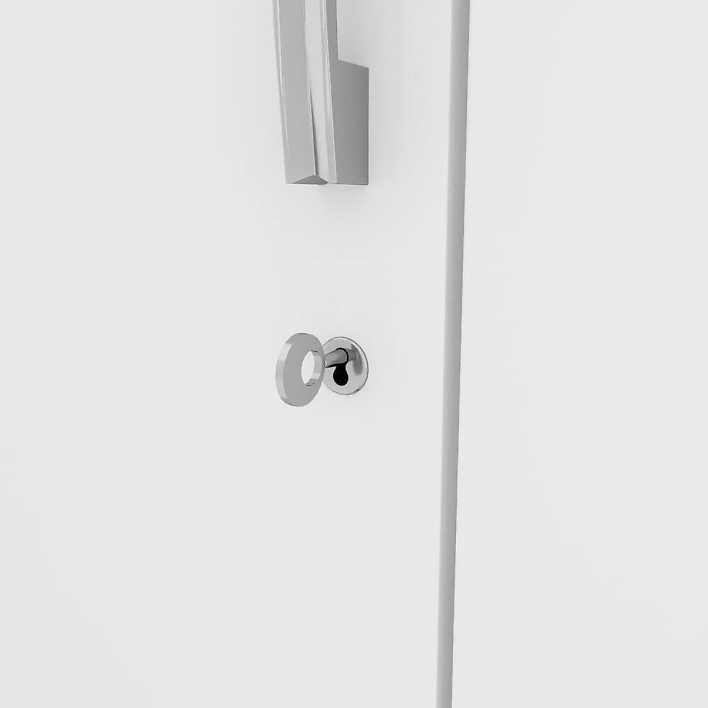 Guarda Roupa Solteiro 3 Portas 2 Gavetas Miami Henn Branco/Branco/Rosa Chá