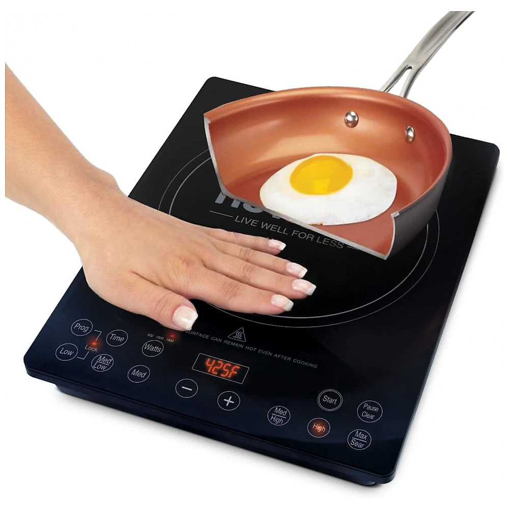 Cooktop de Indução Nuwave Pro Chef, Certificado pela NSF, Portátil, Potente 1800W, Superfície em Vidro Cerâmico Resistente a Impactos