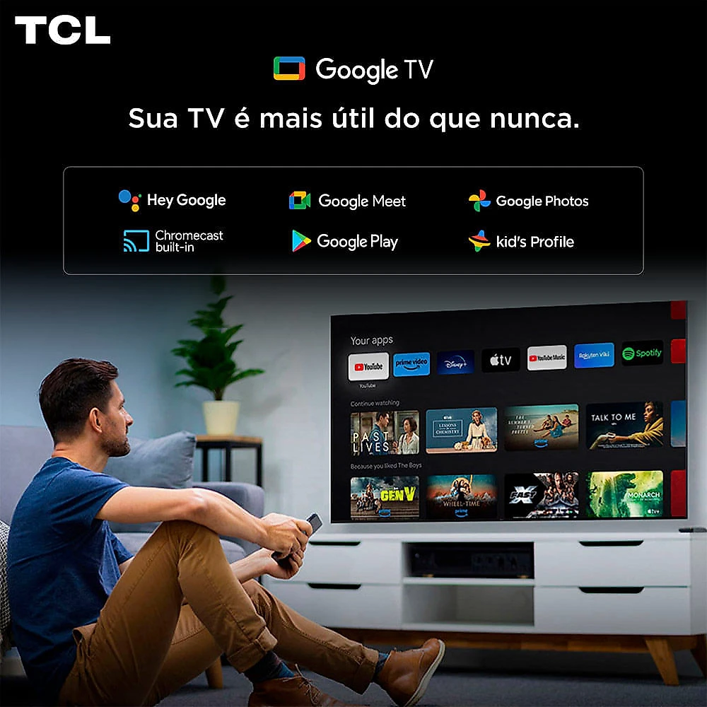 Smart TV 4K TCL Advanced QLED 65” Polegadas com Processador AIPQ, Dolby Vision, 120 Hz, HDR10+ e Wi-Fi - 65P7L Bivolt