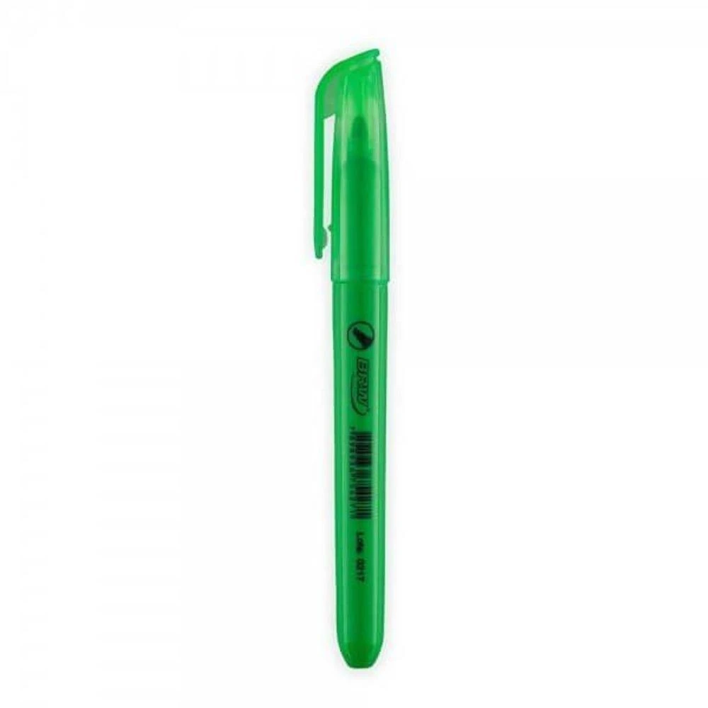 Marca Texto Brw Modelo Escolar Fluorescente Ponta Chanfrada 4 e 0 mm Tamanho 7 X 135 mm Verde