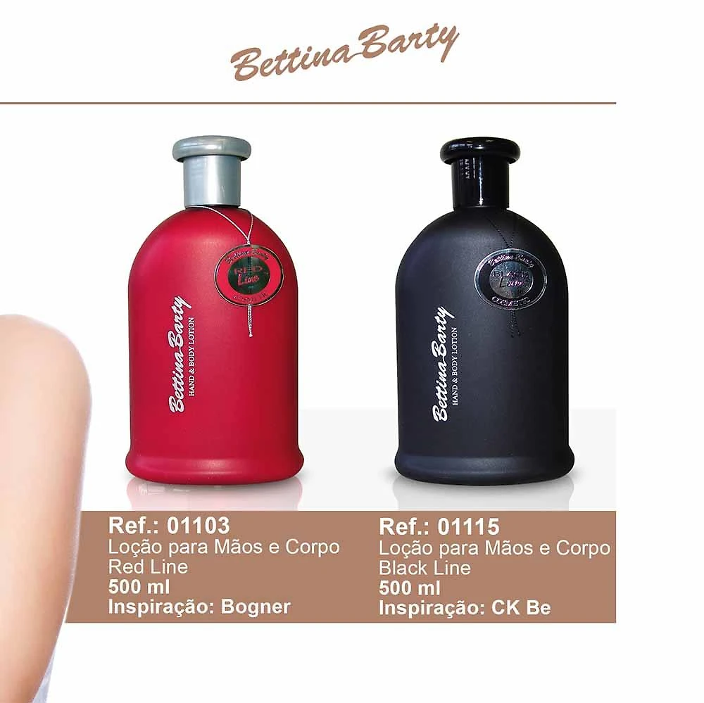 Loção hidratante para mãos e corpo bettina barty red line