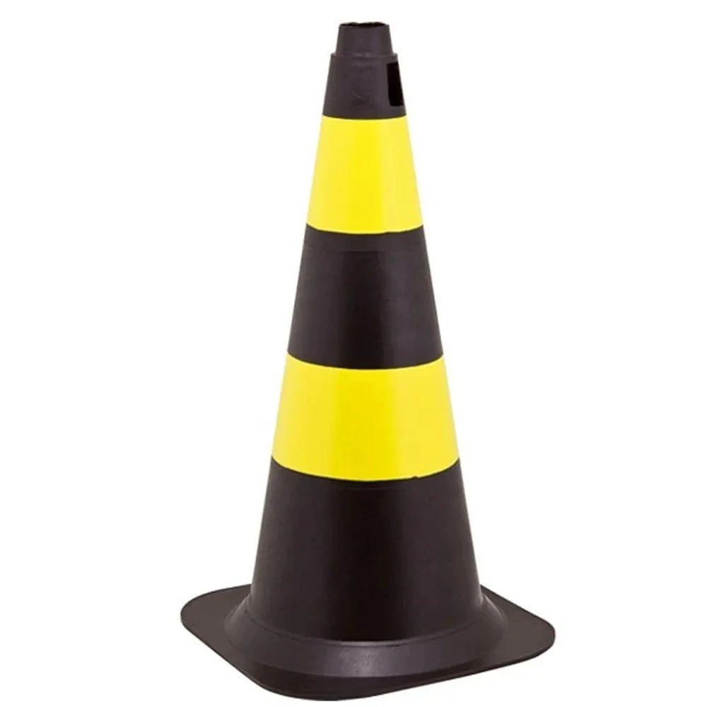 Cone de Sinalização 3406 com Alta Resistência Preto e Amarelo Ledan