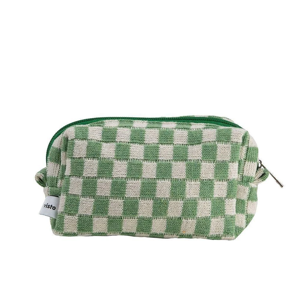 Necessaire Imaginarium Xadrez Verde m Poliester 18CM X 10CM X 7CM Verde Menta