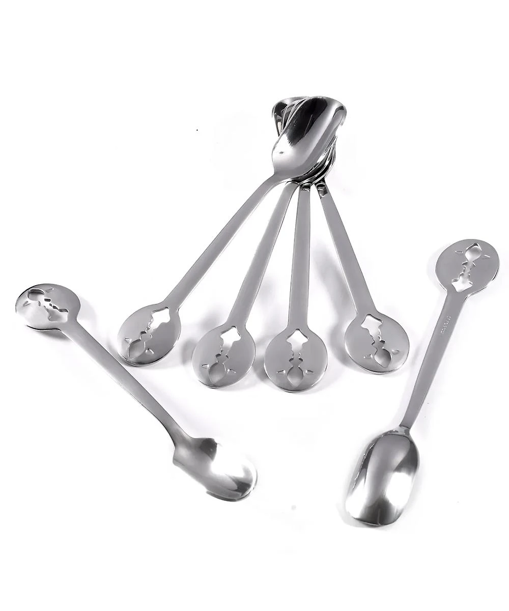 Jogo de Colheres de Café Chá Inox Moka Prata Kiss Bugatti 6 Peças