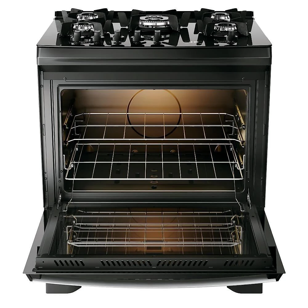 Fogão 5 Bocas Dako Supreme Black Glass Digital Bivolt