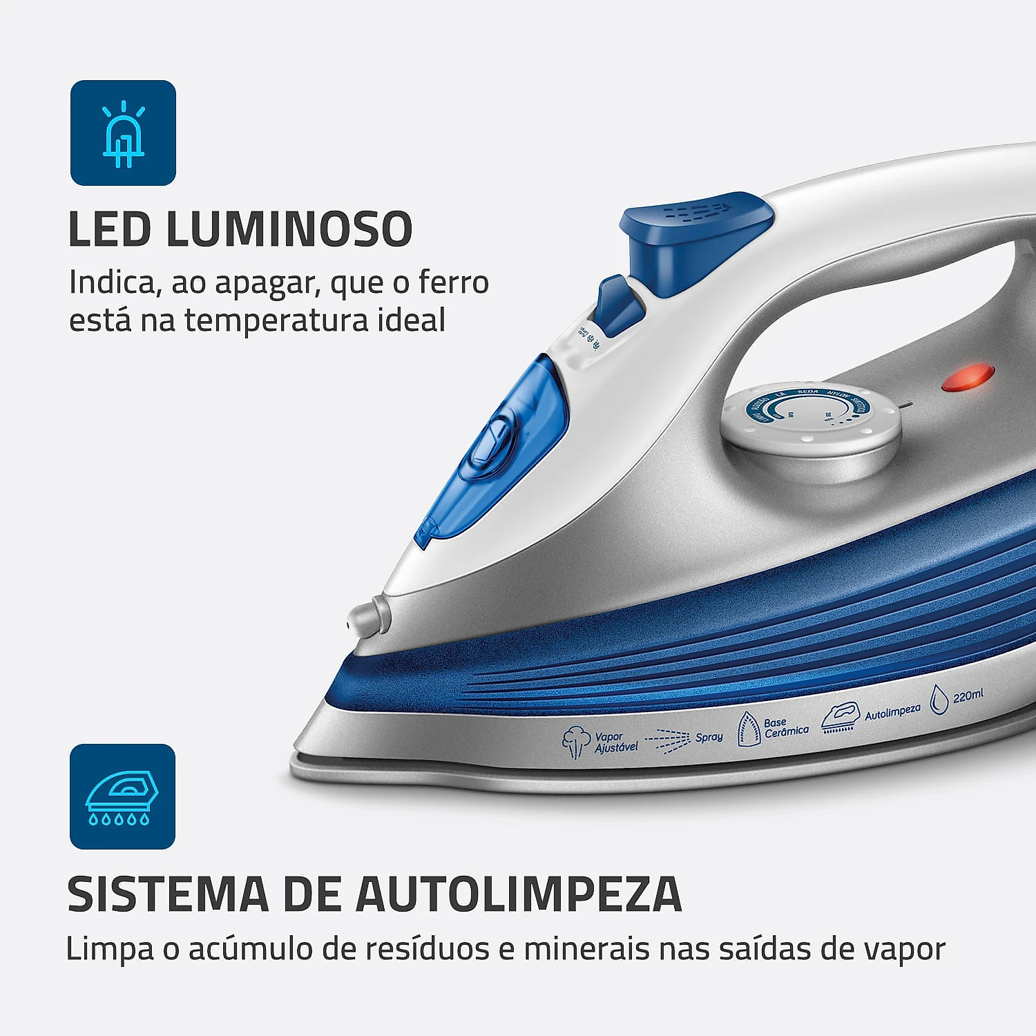 Ferro a Vapor Mondial - FVN-01-BL 127V