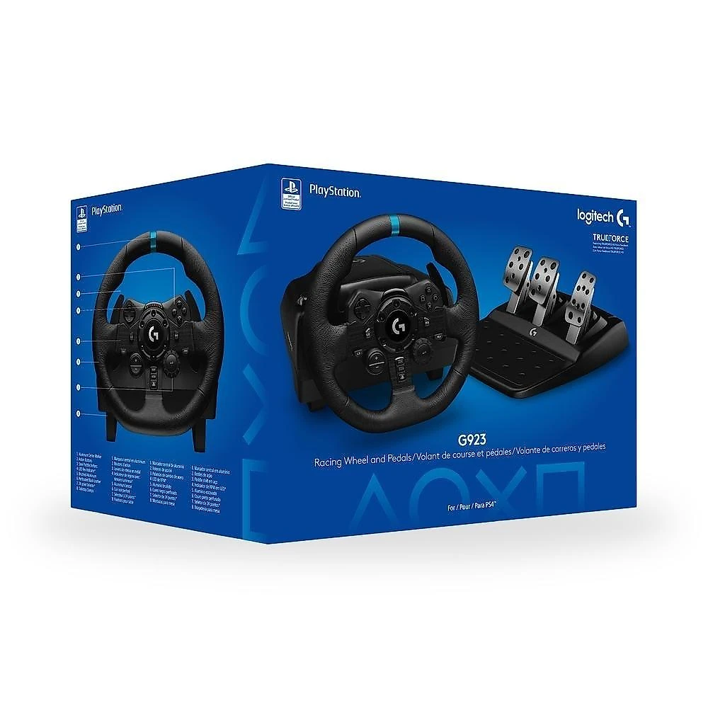 Volante Logitech G923 para PS5, PS4 e PC com Force Feedback TRUEFORCE, Pedais Responsivos, Launch Control - 941-000148