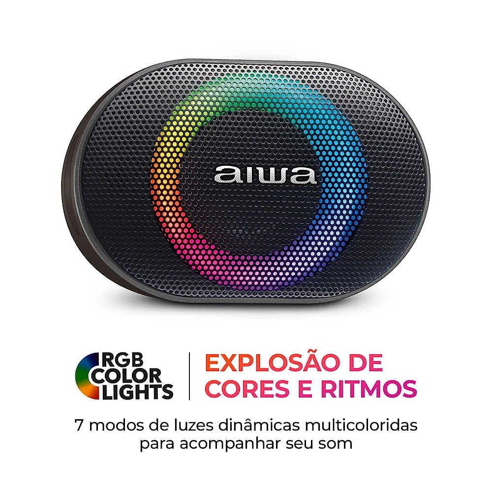 Caixa de Som Speaker AIWA AWS-SP-06-B 10W Bluetooth IPX6 BIVOLT