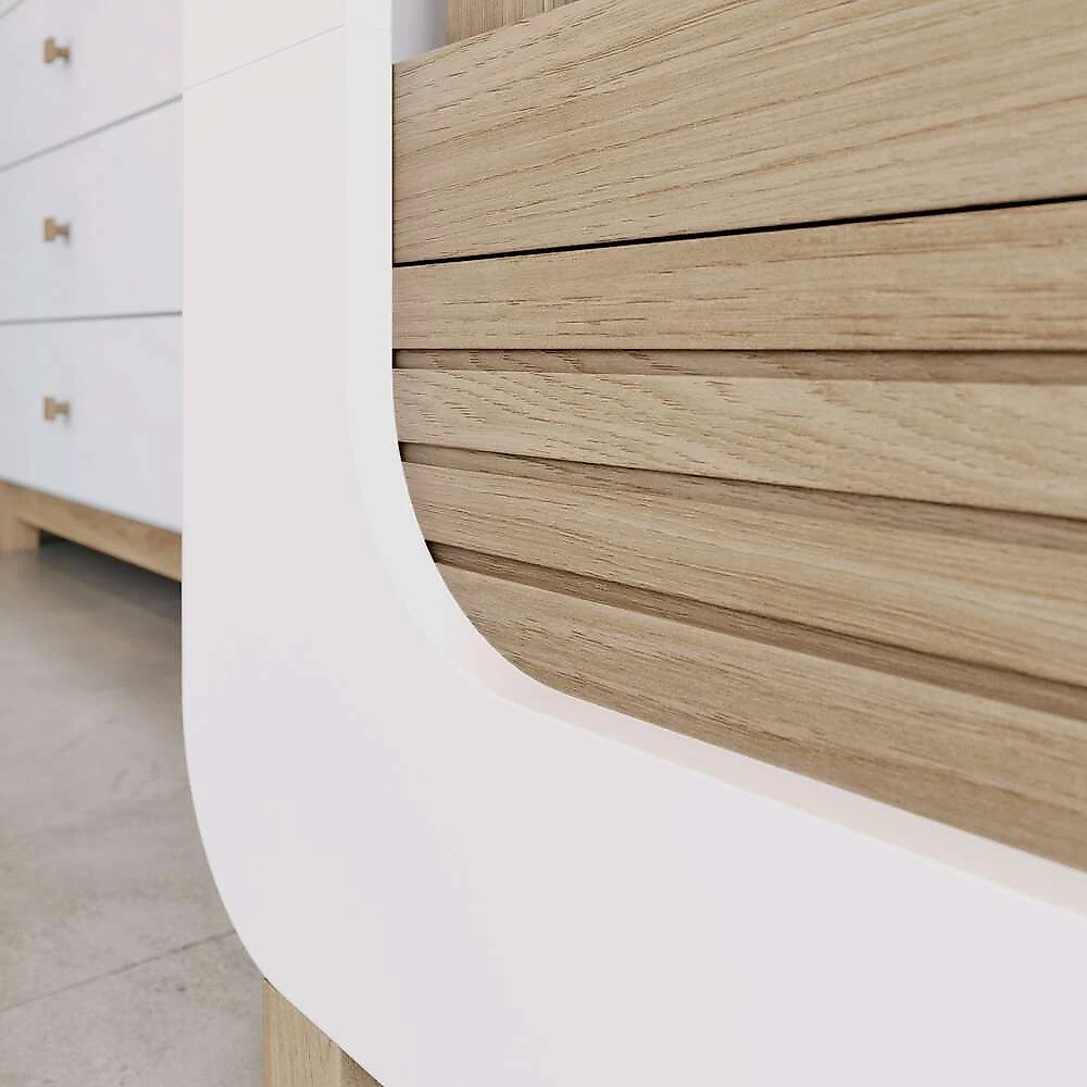 Berço Mini Cama 2 em 1 Aconchego Henn Branco com Jequitibá HP