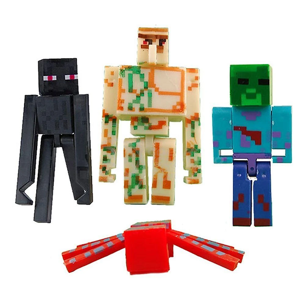 Kit 6 Cartela Minecraft Dragão 30 Bonecos + 6 Bloco Zombie