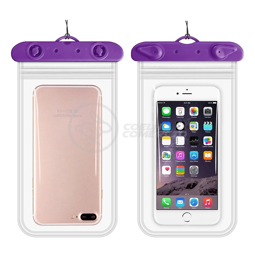 Capa Bolsa A Prova Dágua Impermeável P/ Celular Roxo