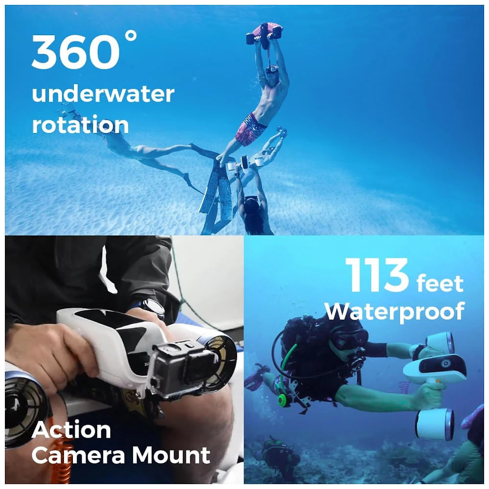Scooter Subaquática com Câmera: 30 Min de Bateria, 40m de Profundidade, Motores Duplos - Ideal para Mergulho, Piscina e Esportes ,Sublue