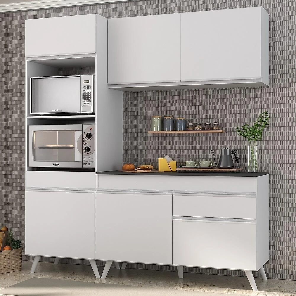 Armário De Cozinha Compacta 182cm Multimóveis V3694 Branco