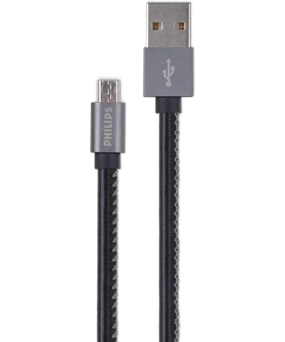 Cabo com Conector Philips Tipo USB para Micro USB Preto 120CM