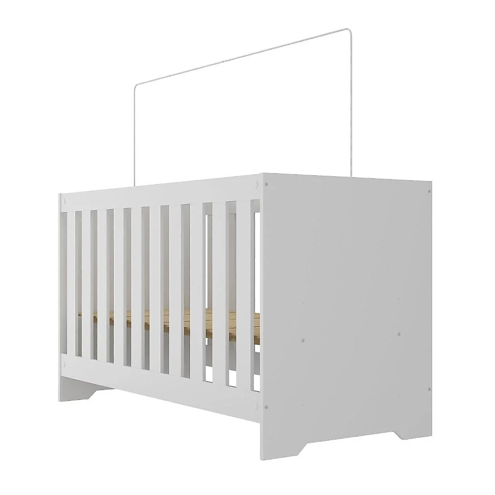 Quarto de Bebê Completo Guarda Roupa 4 Portas 2 Gavetas com Cômoda e Berço Lily Espresso Móveis Branco