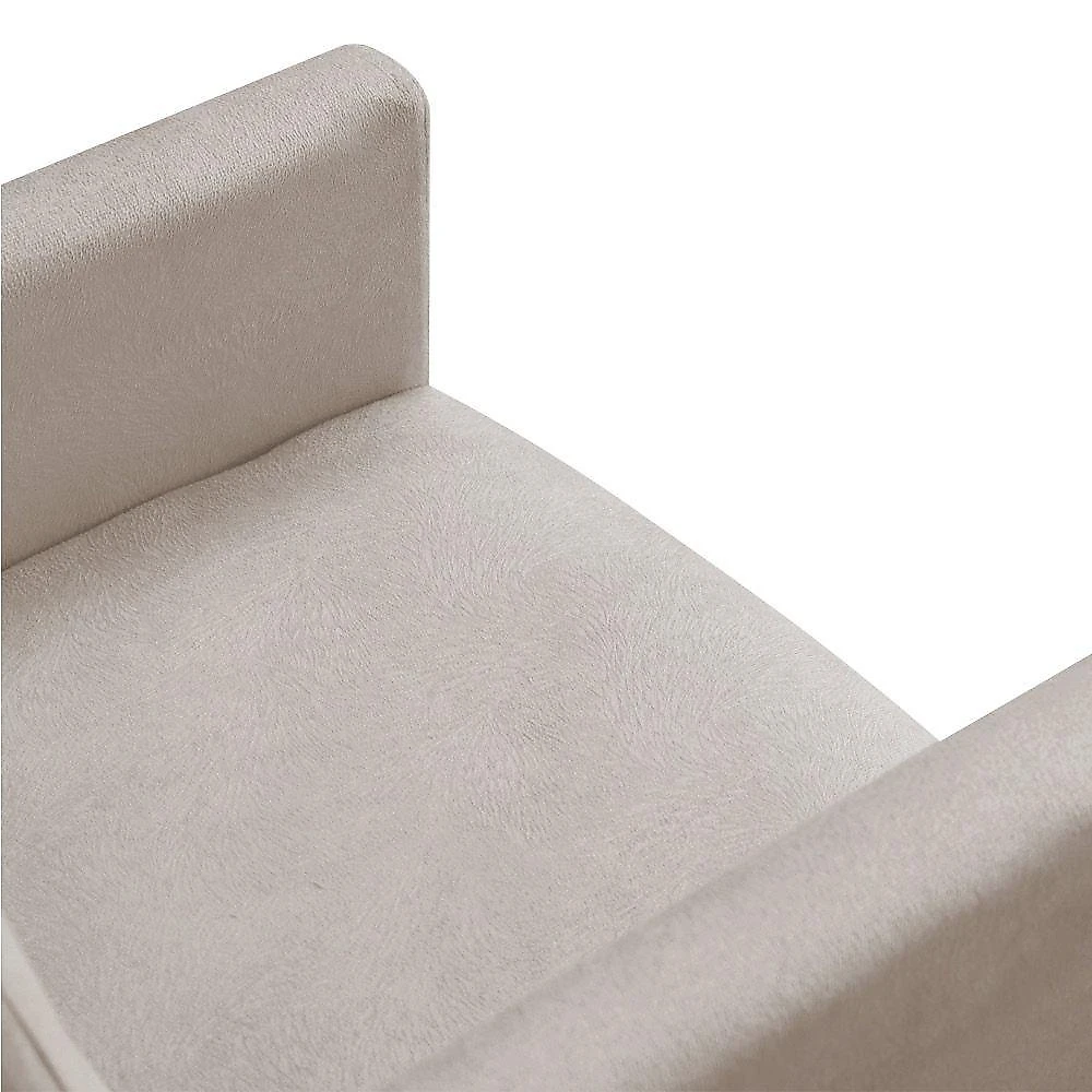 Kit 2 Poltronas/Namoradeira Veludo Bege Pés Palito Castanho