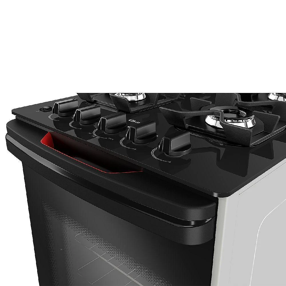 Fogão mueller 4 bocas titanio bivolt mesa de vidro grades ferro fundindo mfv4bf