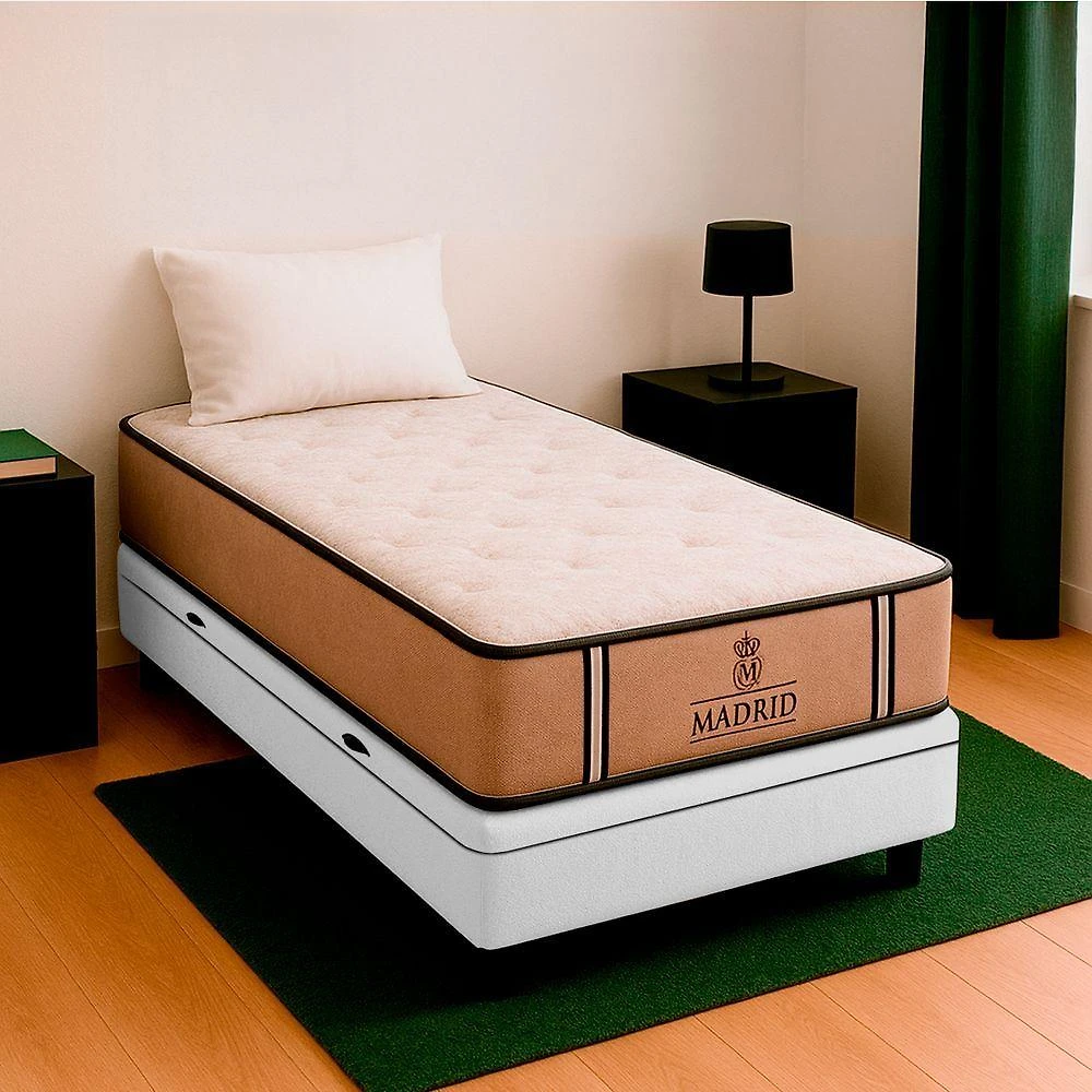 Cama Box Baú Solteirão E Colchão Madrid Molas V-store Branco