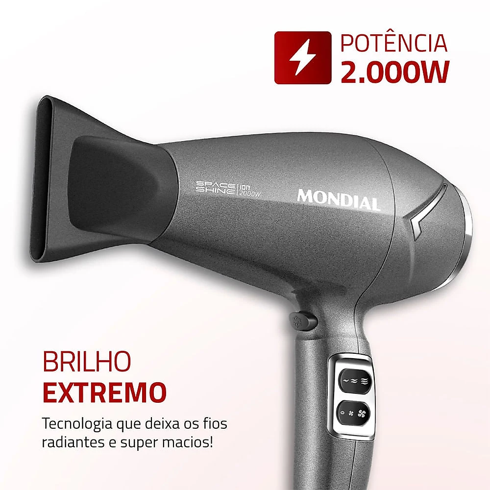 Secador de Cabelos SC-20 Space Shine Mondial 2000W Grafite Grafite - 110V