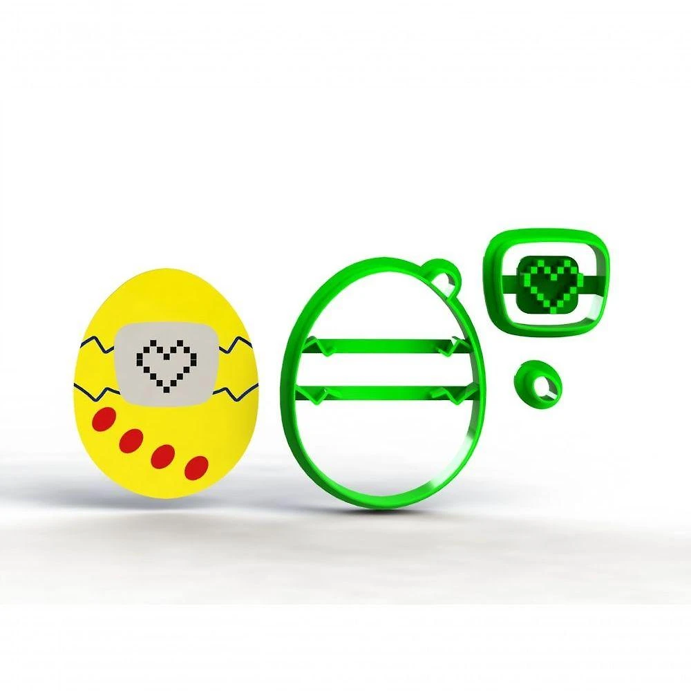 Cortador Tamagotchi Plástico PLA 7CM HB Formas e Cortadores Festa Anos 70 80