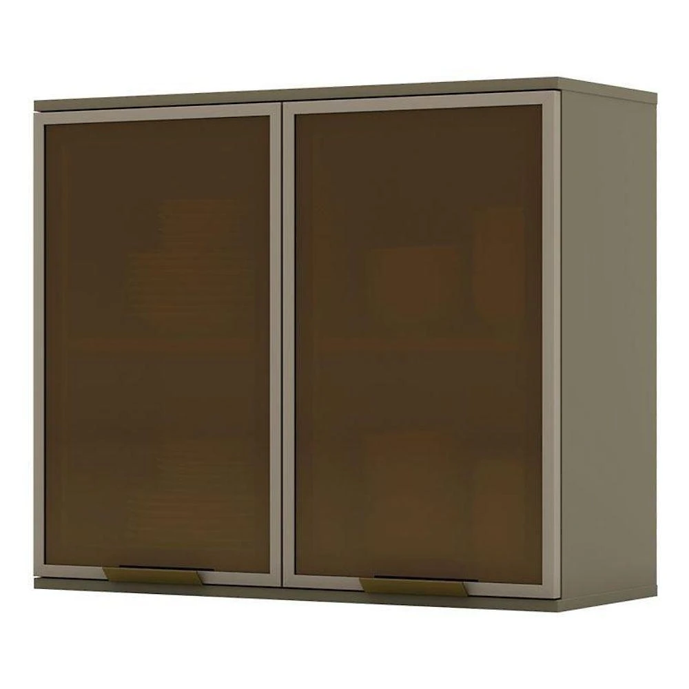 Armário Aéreo évelin 2 Portas De Vidro 80 Cm Duna – Henn