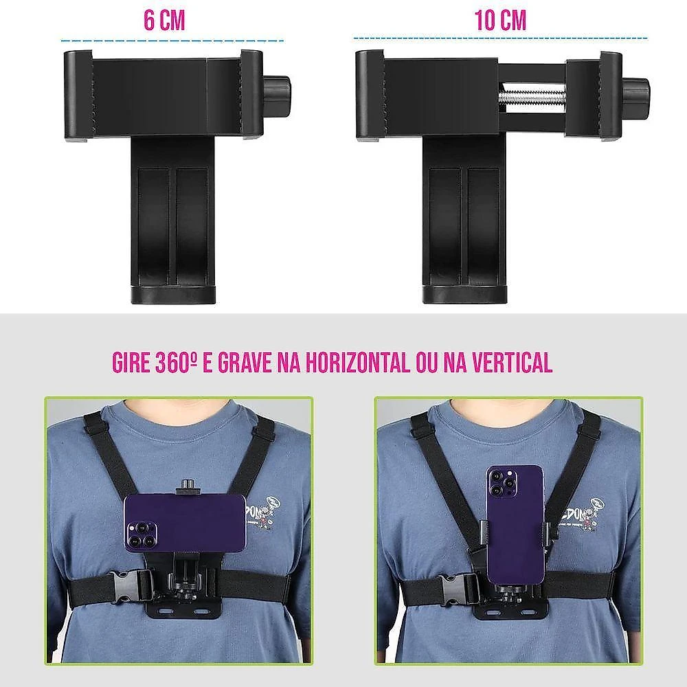 Suporte Peitoral para Celular Ajustável para Atividades Esportivas ao Ar Livre House Organizer