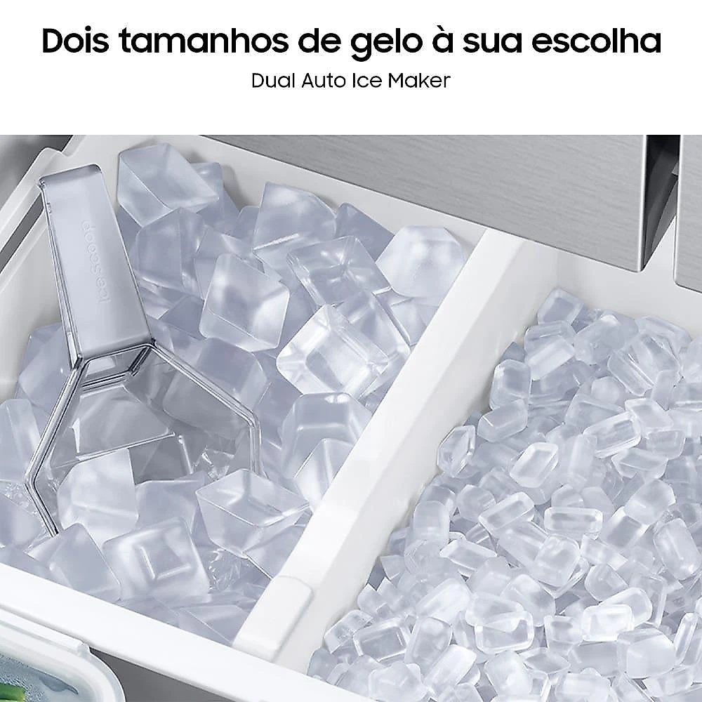 Geladeira smart samsung frost free french door rf27 com soundbar 564l - black inox 110