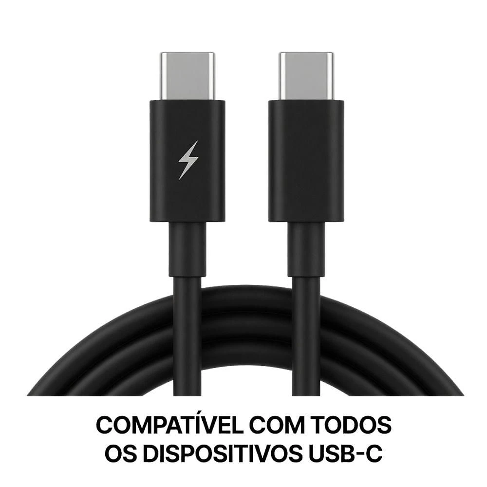 Cabo USB para USB C MDM Cabo Potente 1m Carga Turbo Fosco Preto 1 Unidade