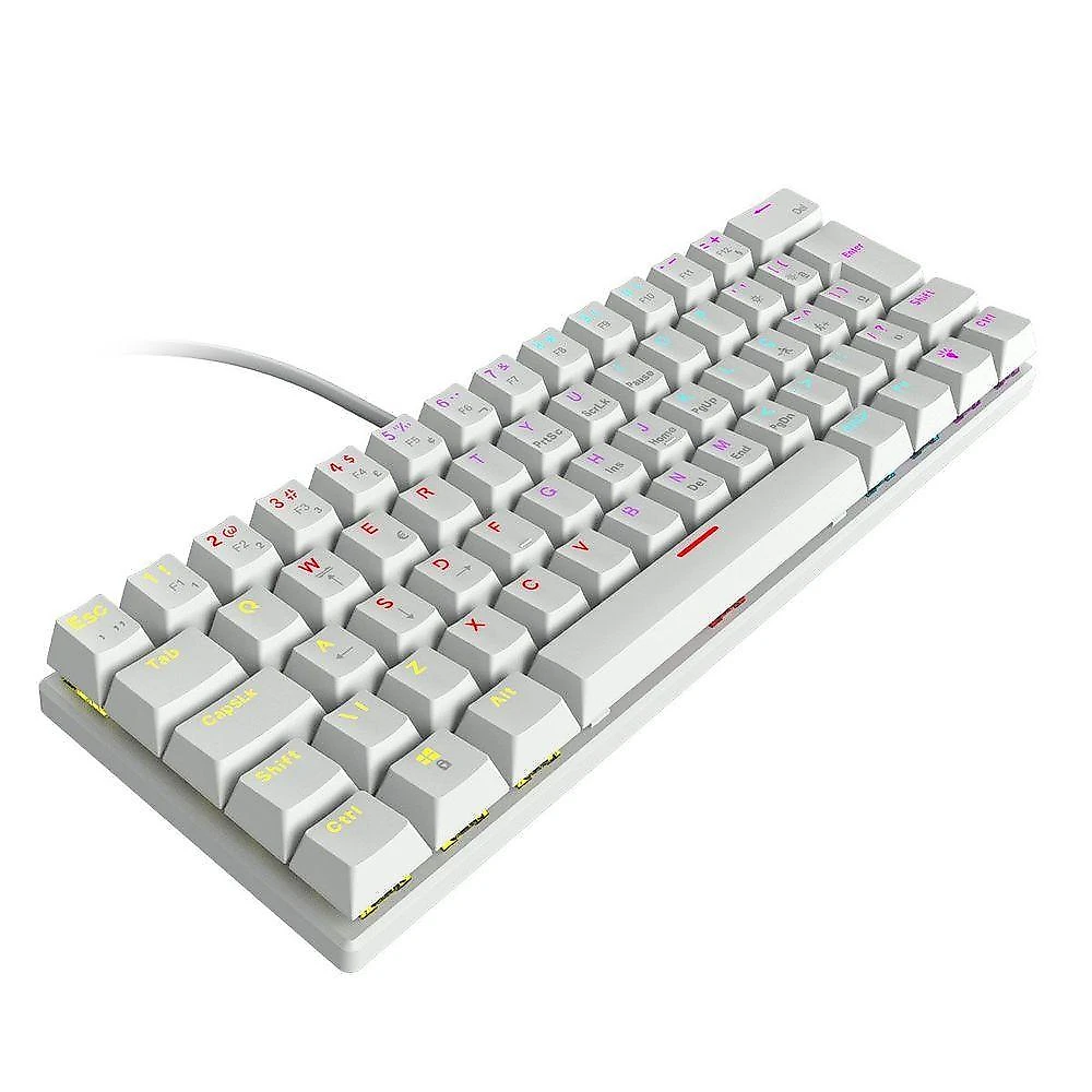 Teclado Mecânico 60% Vinik Anihiwhrd com Switches Red Lineares Silenciosos e LED Rainbow Preto