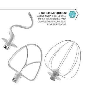 Batedeira Planetária Philco PBP90A 5L 900W Tampa Antirrespingo 12 Velocidades Preta 110V