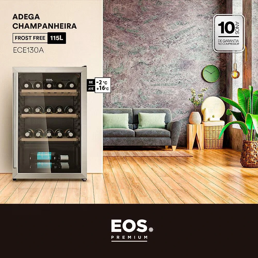 Adega Champanheira Climatizada 47 Garrafas EOS Premium com Compressor ECE130A 220V