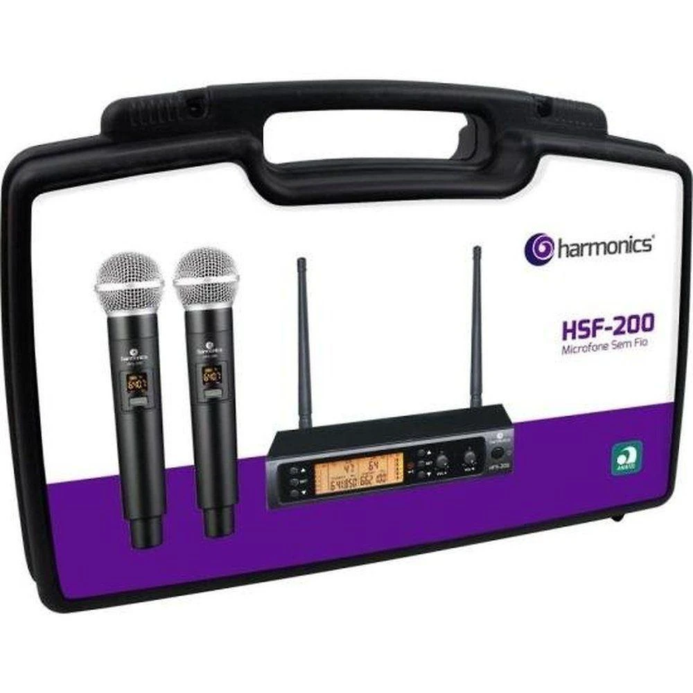Microfone Sem Fio Harmonics Hsf-200 Duplo