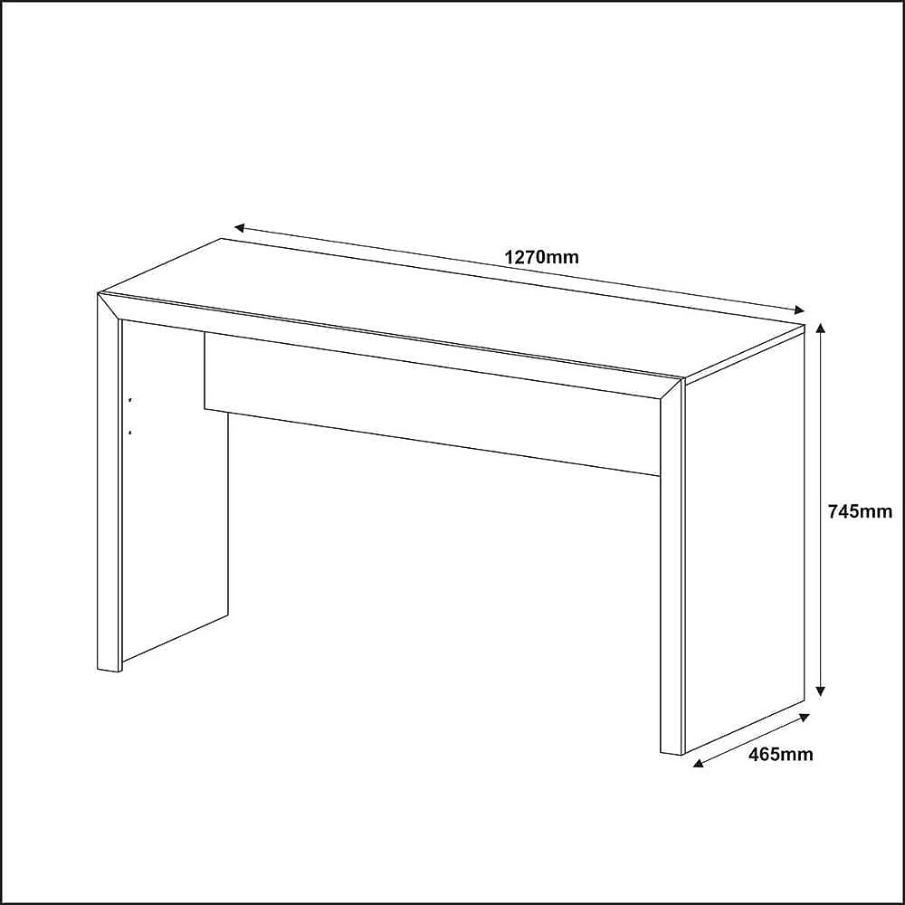 Kit Escritório com Mesa Balcão 2 Portas Estante 5 Nichos MDP Branco Tecno Mobili