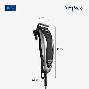Miniatura Máquina de Cortar Cabelo Mondial Hair Stylo CR-02 4 com Pentes Prata/Preta 110V
