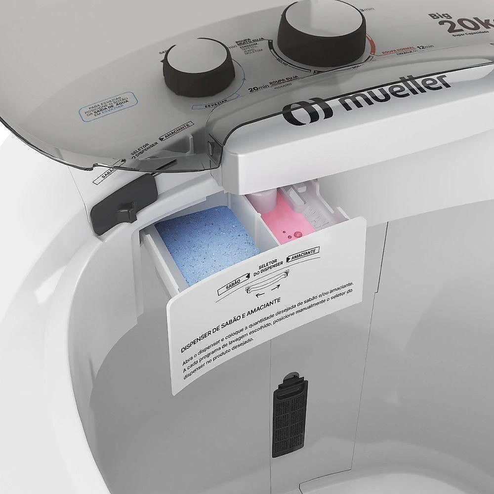 Lavadora Semiautomática Tanquinho Mueller 20kg Big Branco 220 V