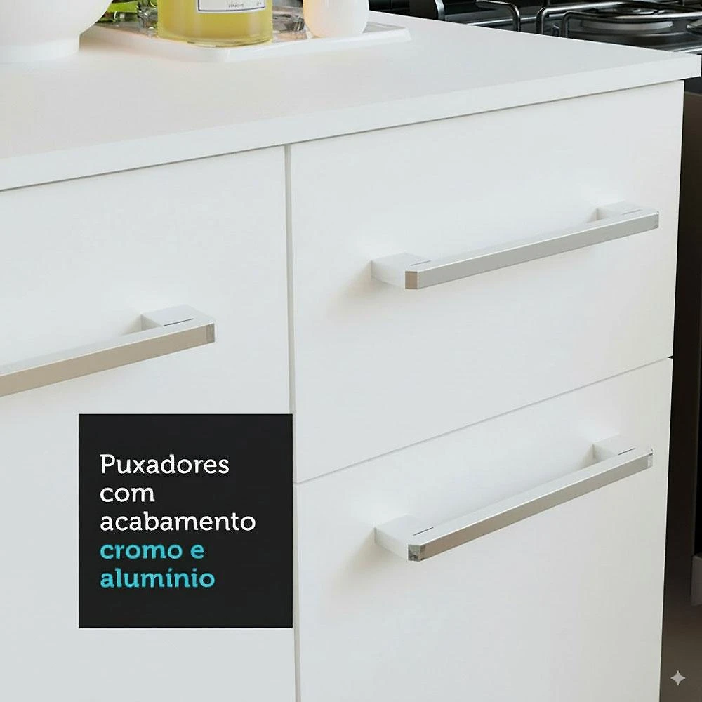 Armário de Cozinha Compacta 120cm Easy Madesa Branco