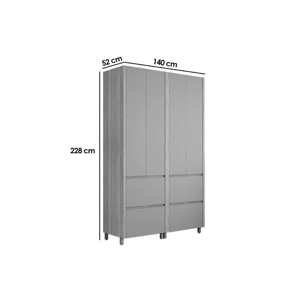 m*a様 GALLERIA RM5R-R46 Armário Multiuso Lavanderia Rainha C- 4 Portas E 4 Gavetas 140cm