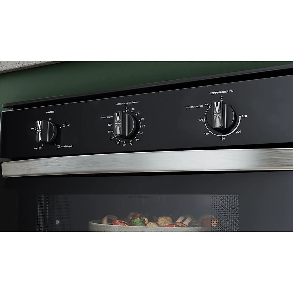 Forno de Embutir Elétrico Consul COB47BE 47 Litros com Timer e Função Gratinar, Preto - 220 Volts
